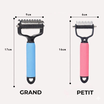 Brosse double face pour animaux pour le soin du pelage