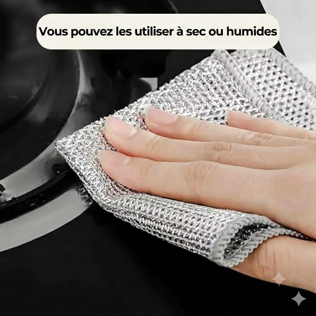 Chiffon de cuisine en fil d'acier (1 lot de 10 pièces)