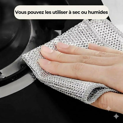 Chiffon de cuisine en fil d'acier (1 lot de 10 pièces)