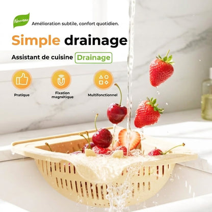 Passoire d'angle magnétique pour évier – Panier à déchets pour évier