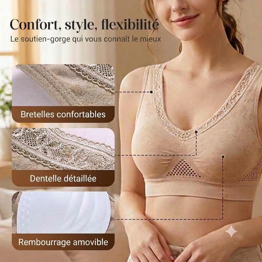 Soutien-gorge sculptant confortable sans agrafe – En pur coton