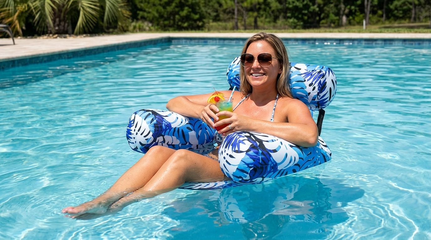 Chaise de piscine gonflable