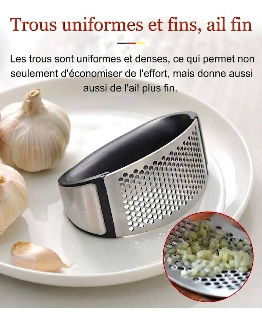 Presse-ail : Presse-ail portable en acier inoxydable