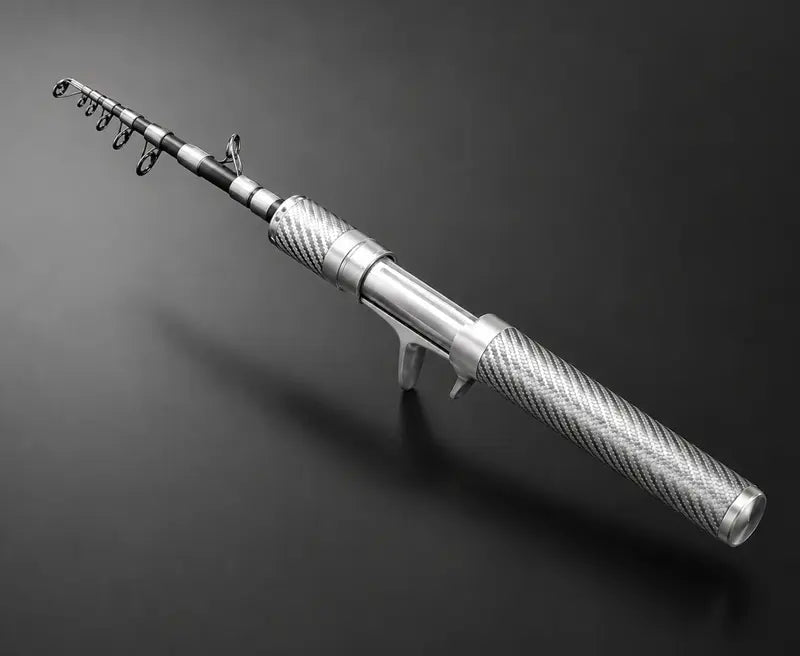 Canne à pêche de poche en fibre de carbone : Canne à pêche télescopique