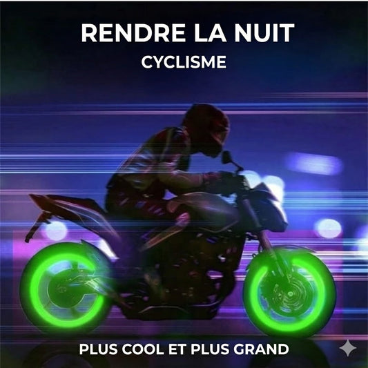 Bouchons de valve phosphorescents - Lumineux - Pour vélo, voiture et moto