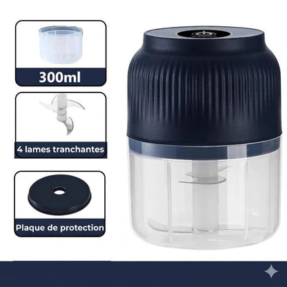 Mini hachoir sans fil – Hachoir électrique pour ail et oignon – Rechargeable par USB