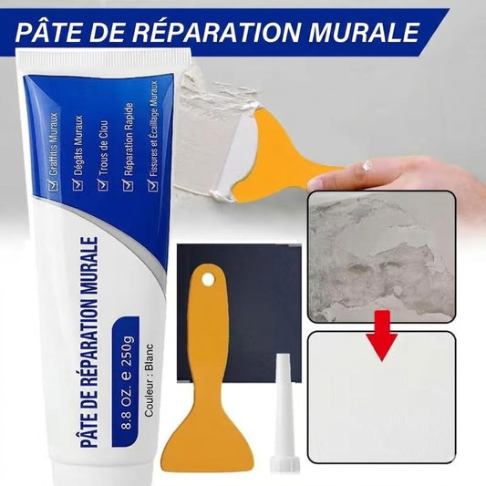 Enduit de rebouchage blanc - 250g - Pâte de réparation pour trous et fissures