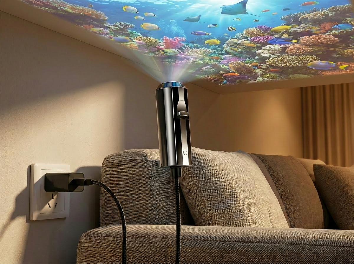 🔌 Veilleuse projecteur d'étoiles et d'océan HD Plug-and-play 🥳⭐