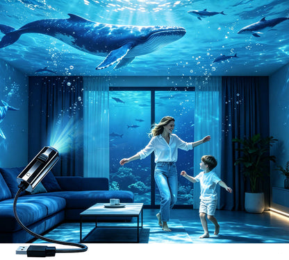 🔌 Veilleuse projecteur d'étoiles et d'océan HD Plug-and-play 🥳⭐