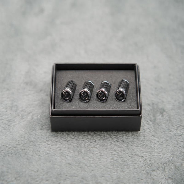 Kit de Bouchons de Valve Carbone de Luxe – Look Fibre de Carbone – Universel pour voiture, moto et vélo – Protection de roue sportive – [Lot de 4]