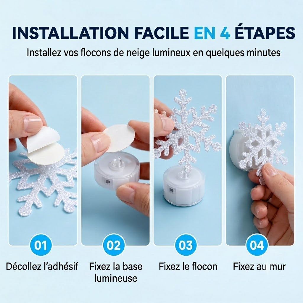 Stickers muraux flocons de neige phosphorescents