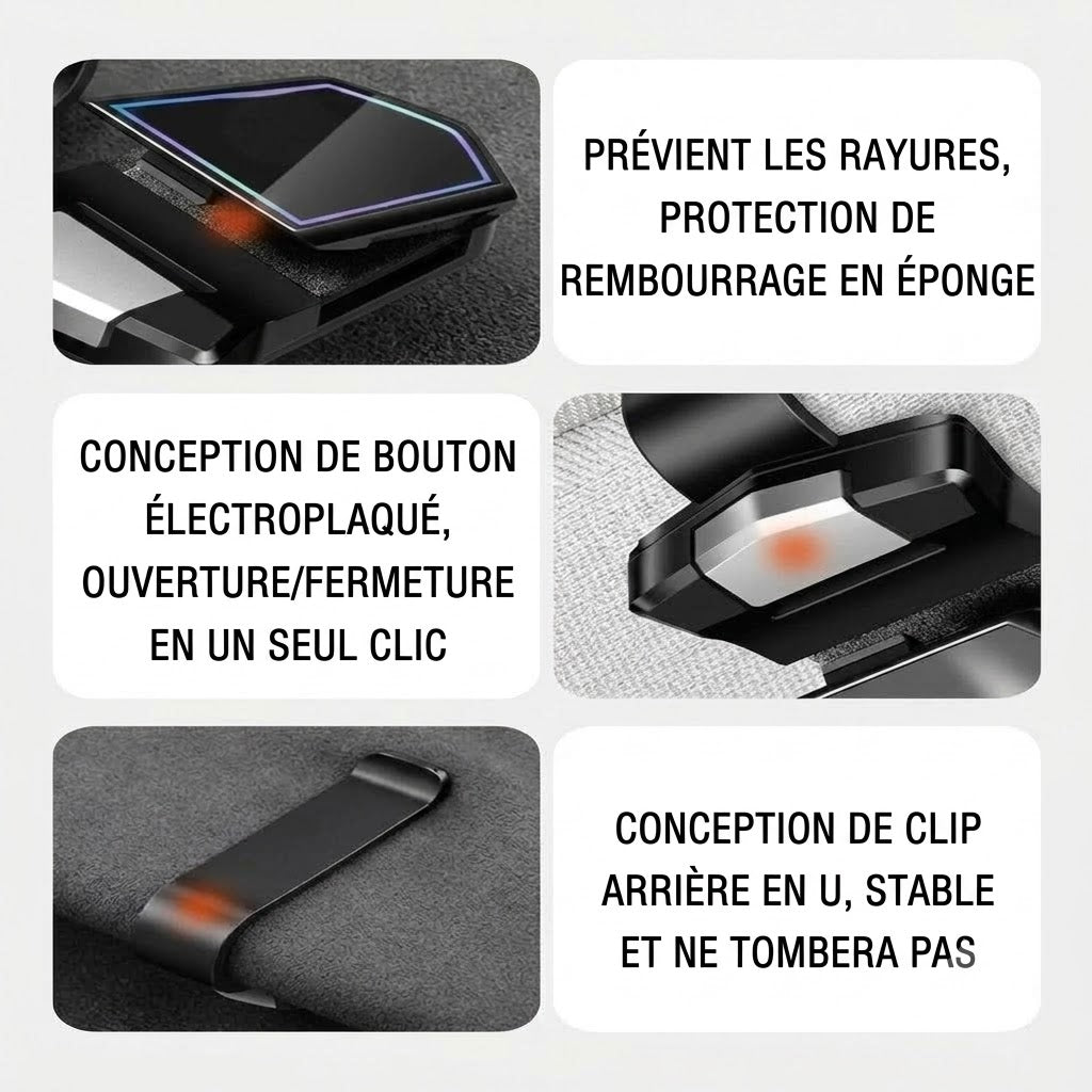 Porte-lunettes de soleil magnétique pour pare-soleil de voiture
