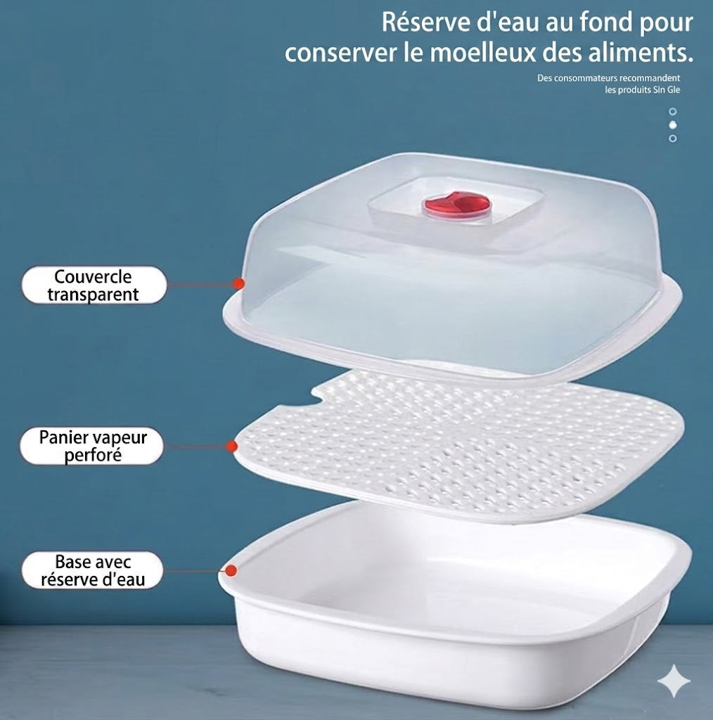 Cuit-vapeur micro-ondes multifonction - Avec fonction maintien au chaud - Cuisine saine & vapeur