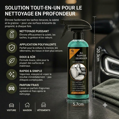Spray de nettoyage multifonction pour voiture – Détachant puissant et la solution ultime contre les saletés tenaces