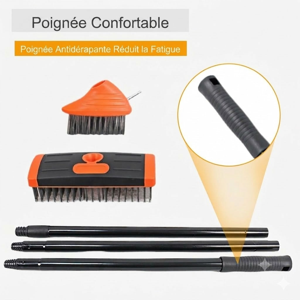 🧹Kit de brosses à joints pour carrelage – Outil de jardin 3-en-1 pour terrasse et allée