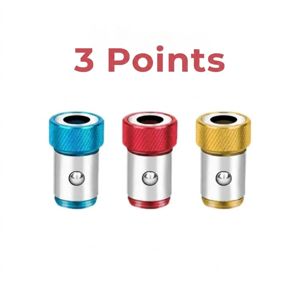 Anneau magnétique universel pour embouts de vissage – Lot de 3 pièces