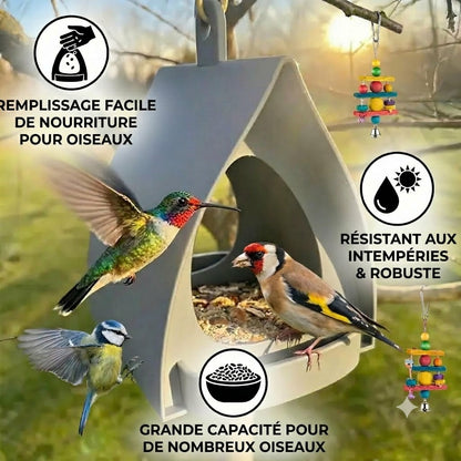 Mangeoire suspendue pour oiseaux – Grande capacité, idéale pour le jardin et le balcon
