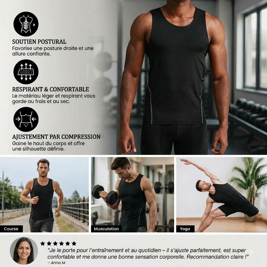 🔥 Temps limité : 50% DE RÉDUCTION❗️❗️ Débardeur de compression / Gilet sculptant pour homme – Parfait pour l'entraînement et le fitness