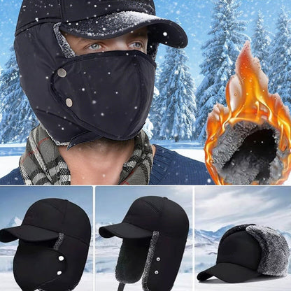 Bonnet d'hiver chaud avec protection faciale