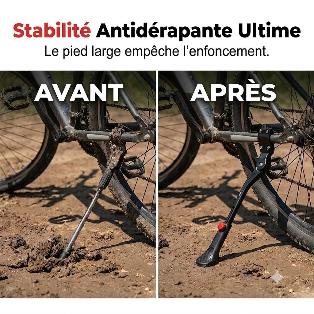 🚲 Béquille de vélo réglable | Adaptée aux vélos de 24 à 29 pouces