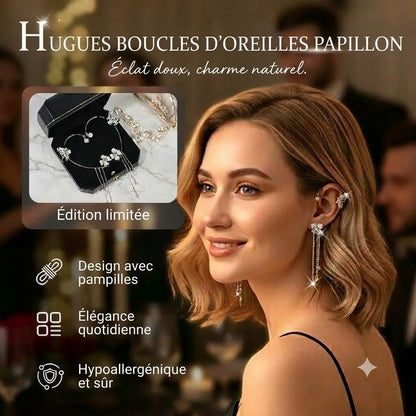 Boucles d'oreilles à clips simples avec papillons, motifs floraux et pompons – Élégantes, confortables et sans perçage