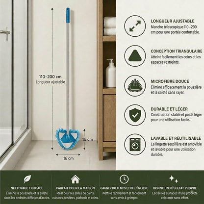 🔥 Temps limité : 50% DE RÉDUCTION❗️❗️ Balai mural triangulaire extensible pour les coins difficiles d'accès