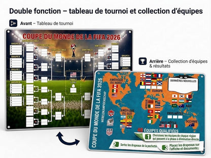 Poster du calendrier de la Coupe du Monde 2026 – Remplissez-le, placez vos paris et suivez tout le tournoi.
