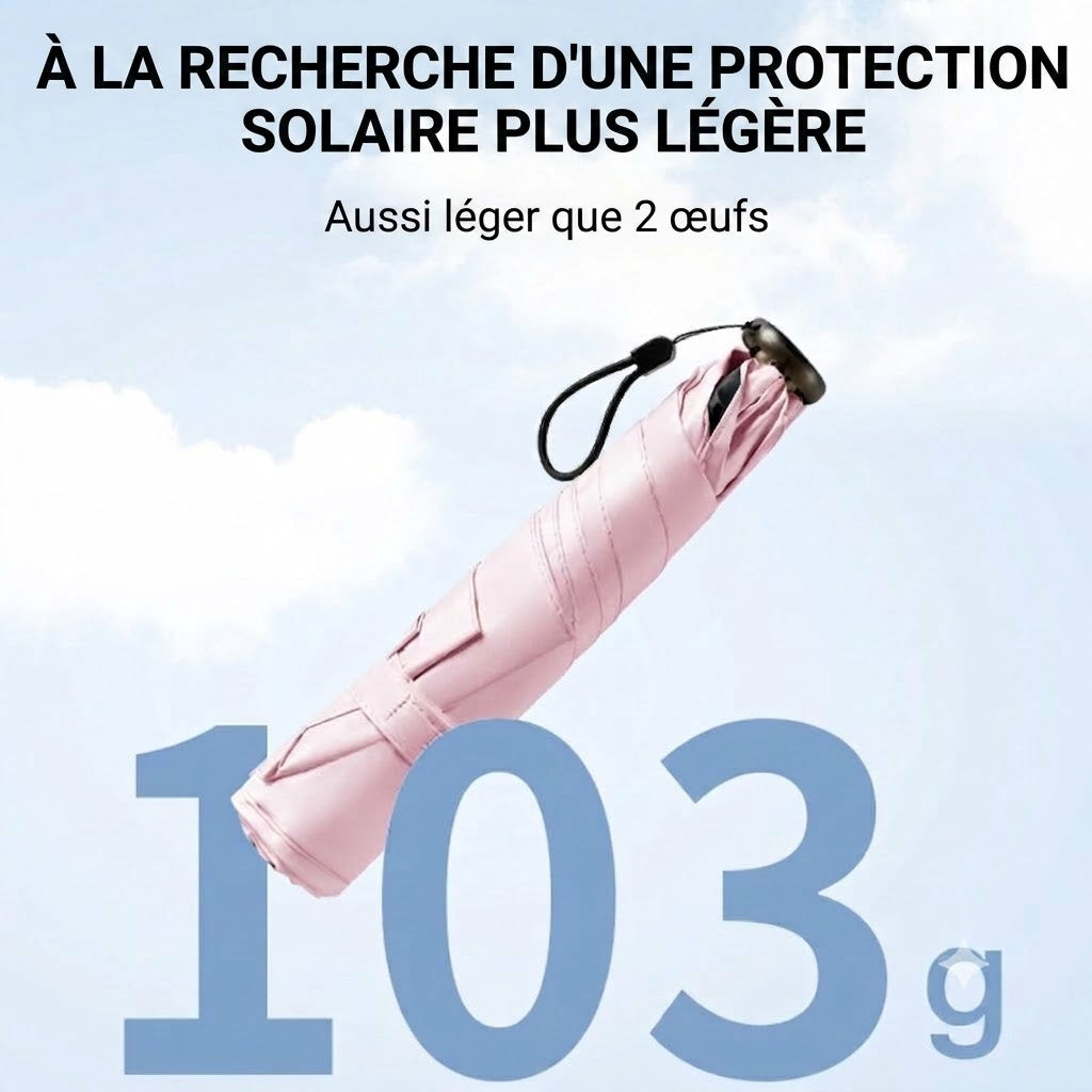 Parapluie ultra-léger en carbone – Protection UV (revêtement noir) pour le soleil et la pluie ☂️