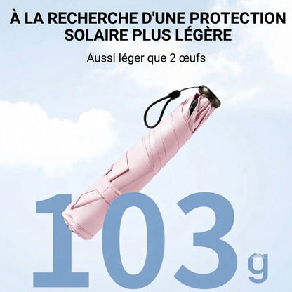 Parapluie ultra-léger en carbone – Protection UV (revêtement noir) pour le soleil et la pluie ☂️