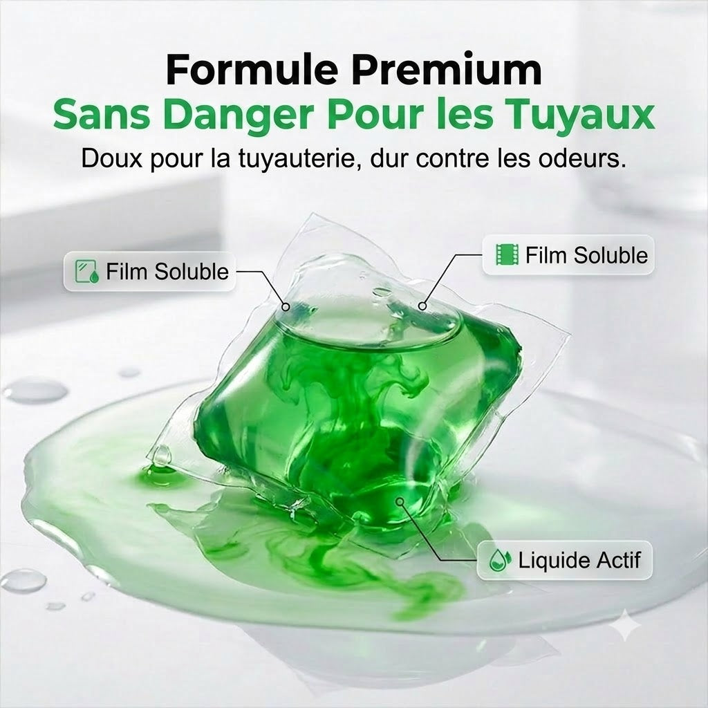 Pastilles nettoyantes et désodorisantes pour canalisations