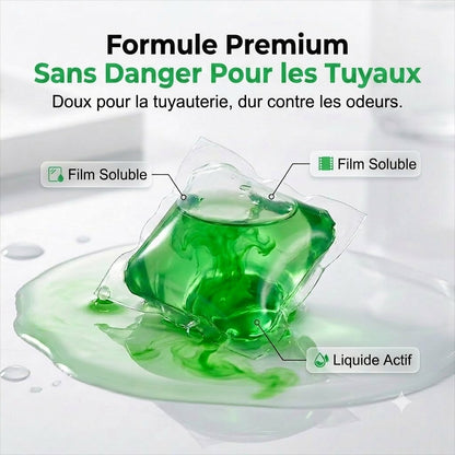 Pastilles nettoyantes et désodorisantes pour canalisations