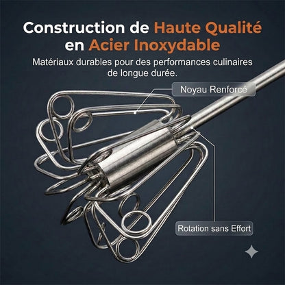 Ustensile de cuisine pratique : Fouet en acier inoxydable avec poignée antidérapante