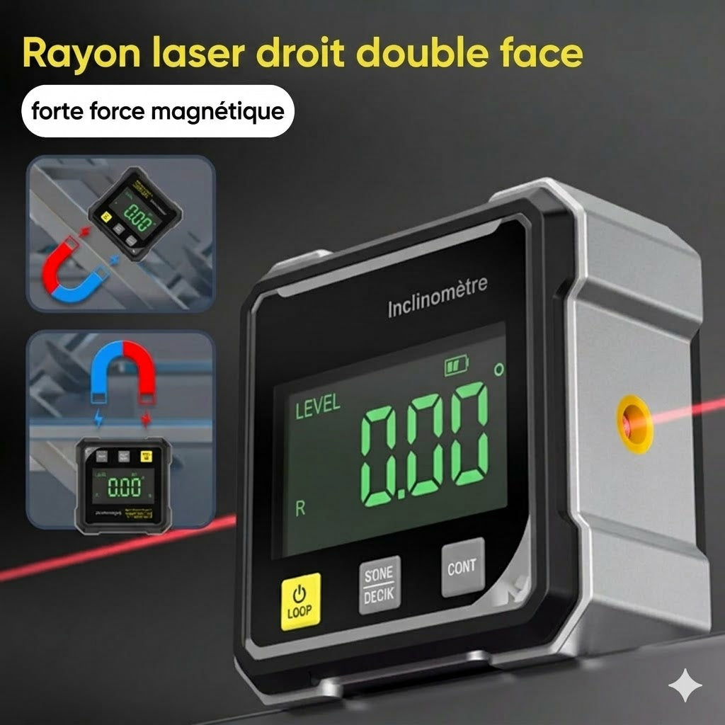 Goniomètre laser magnétique numérique