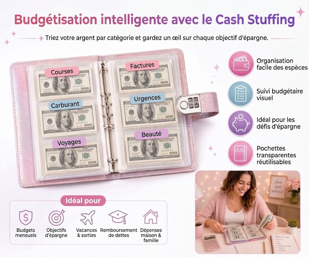 Carnet de budget avec cadenas à code