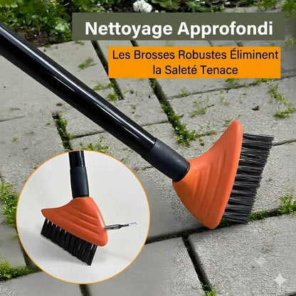 🧹Kit de brosses à joints pour carrelage – Outil de jardin 3-en-1 pour terrasse et allée
