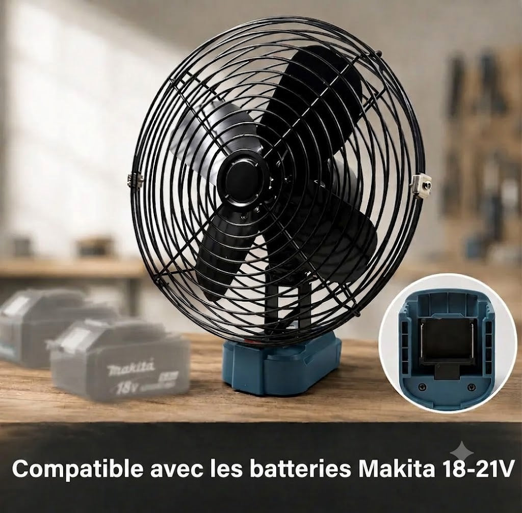 Ventilateur portable sur batterie d'outillage