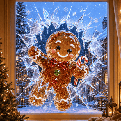 Sticker de Noël 3D effet vitre brisée