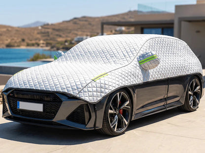 Demi-bâche de voiture épaisse pour protection soleil et neige – Housse auto anti-givre et anti-UV