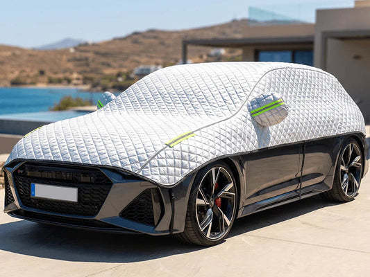 Demi-bâche de voiture épaisse pour protection soleil et neige – Housse auto anti-givre et anti-UV
