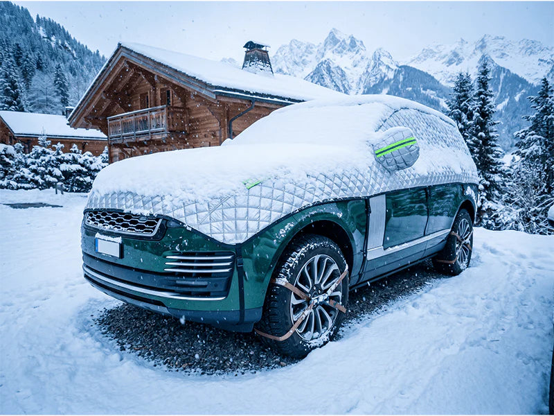 Demi-bâche de voiture épaisse pour protection soleil et neige – Housse auto anti-givre et anti-UV