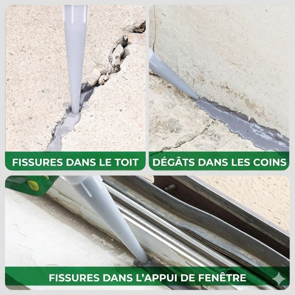Colle de réparation polyvalente pour joints de sol et de mur