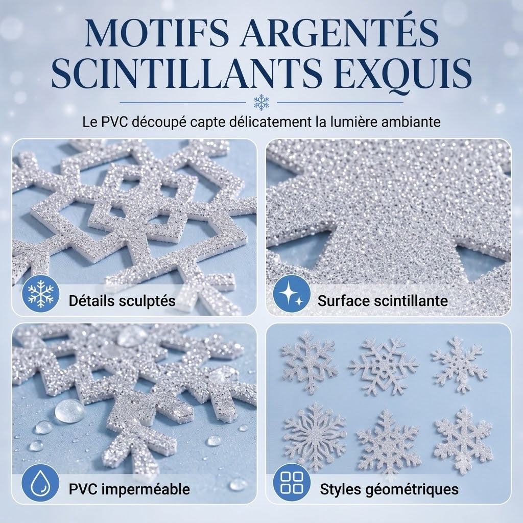 Stickers muraux flocons de neige phosphorescents