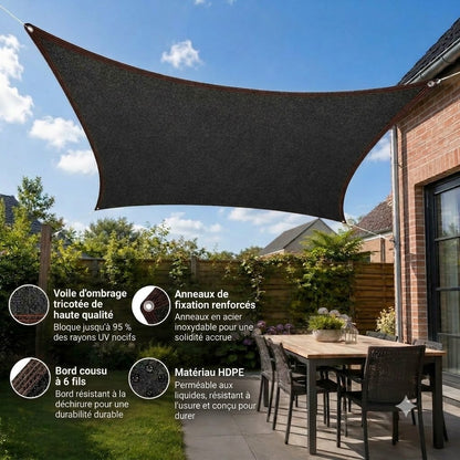 SunChill™ | Voile d'ombrage haut de gamme en PEHD pour une ombre fraîche et protection UV