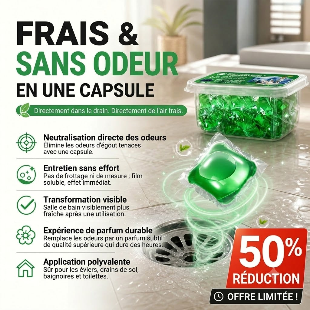 Pastilles nettoyantes et désodorisantes pour canalisations