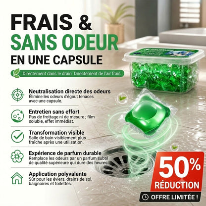 Pastilles nettoyantes et désodorisantes pour canalisations