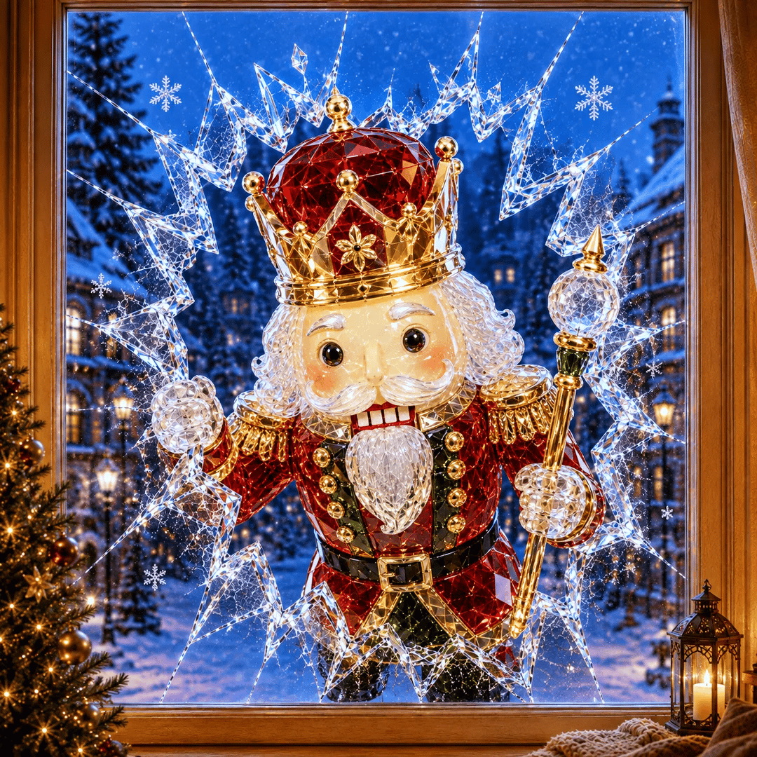 Sticker de Noël 3D effet vitre brisée