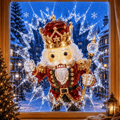Sticker de Noël 3D effet vitre brisée