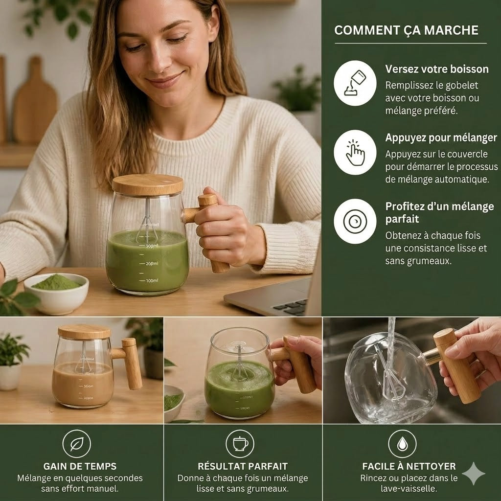 Tasse de mélange automatique électrique – Mug auto-mélangeur portable