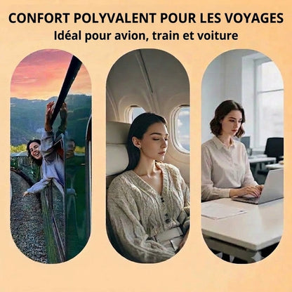 Coussin de voyage ergonomique gonflable – Oreiller de cou compact et portable pour avion, train et voiture