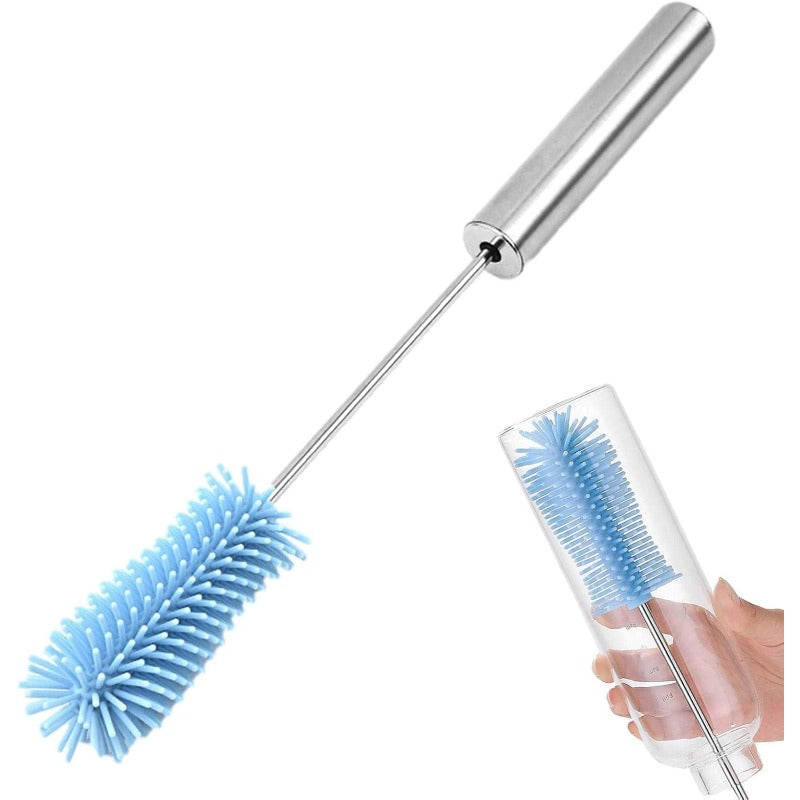 Goupillon en silicone rotatif - Nettoyage à 360 degrés - Pour biberons, verres et gourdes - Hygiénique